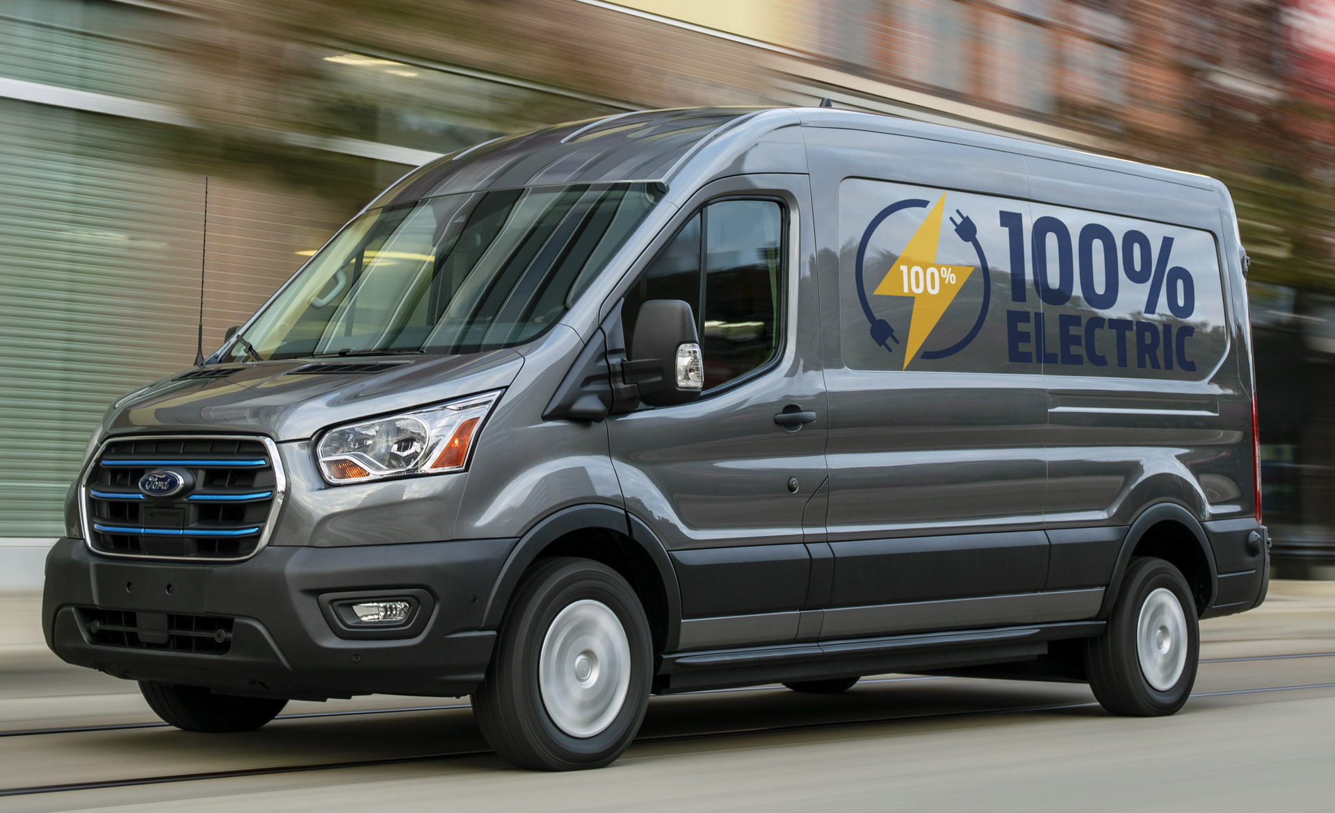 The new Ford E-Transit all-electric van will arrive in the spring of ...