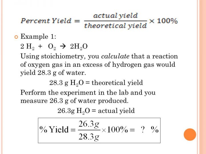 The Significance Of Percent Yield And Theoretical Yield Calculator