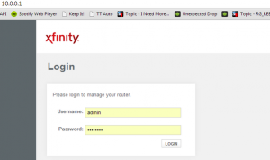Xfinity gateway default login