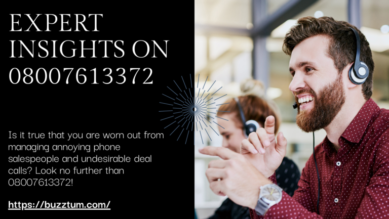 Expert Insights on 08007613372