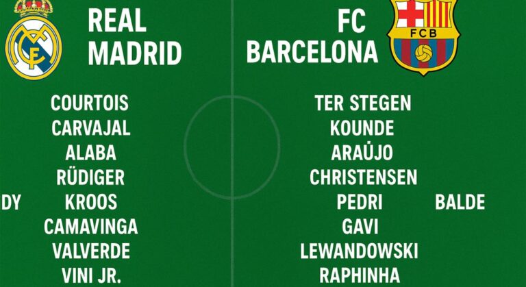 Real Madrid vs FC Barcelona Lineups: A Tactical Preview of El Clásico