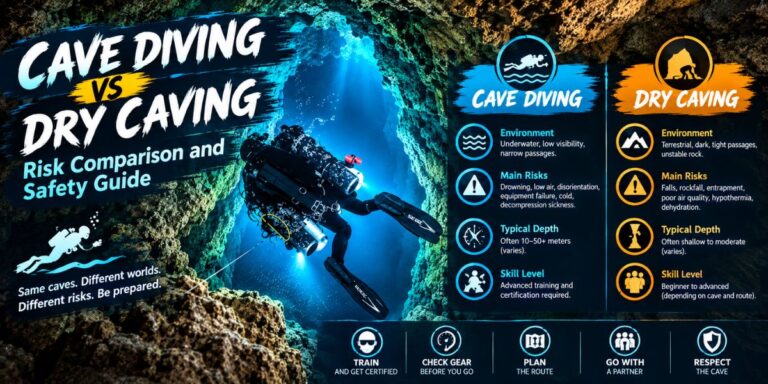 Cave Diving vs Dry Caving: Risk Comparison and Safety Guide