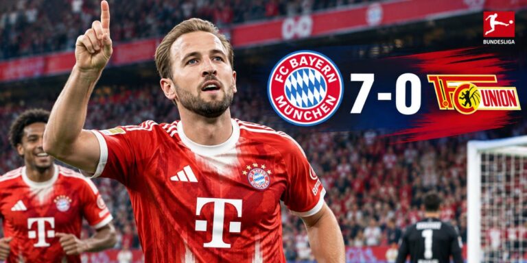 Harry Kane Breaks Bundesliga Record in Bayern Munich’s 7-0 Win Over Union Berlin