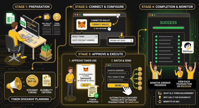 How to Use a Token Bulksender to Run Token Giveaways on BSC How to Use a Token Bulksender to Run Token Giveaways on BSC