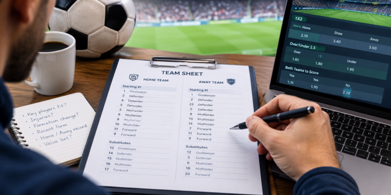 Looking at a team sheet before a match can change the bet Looking at a team sheet before a match can change the bet